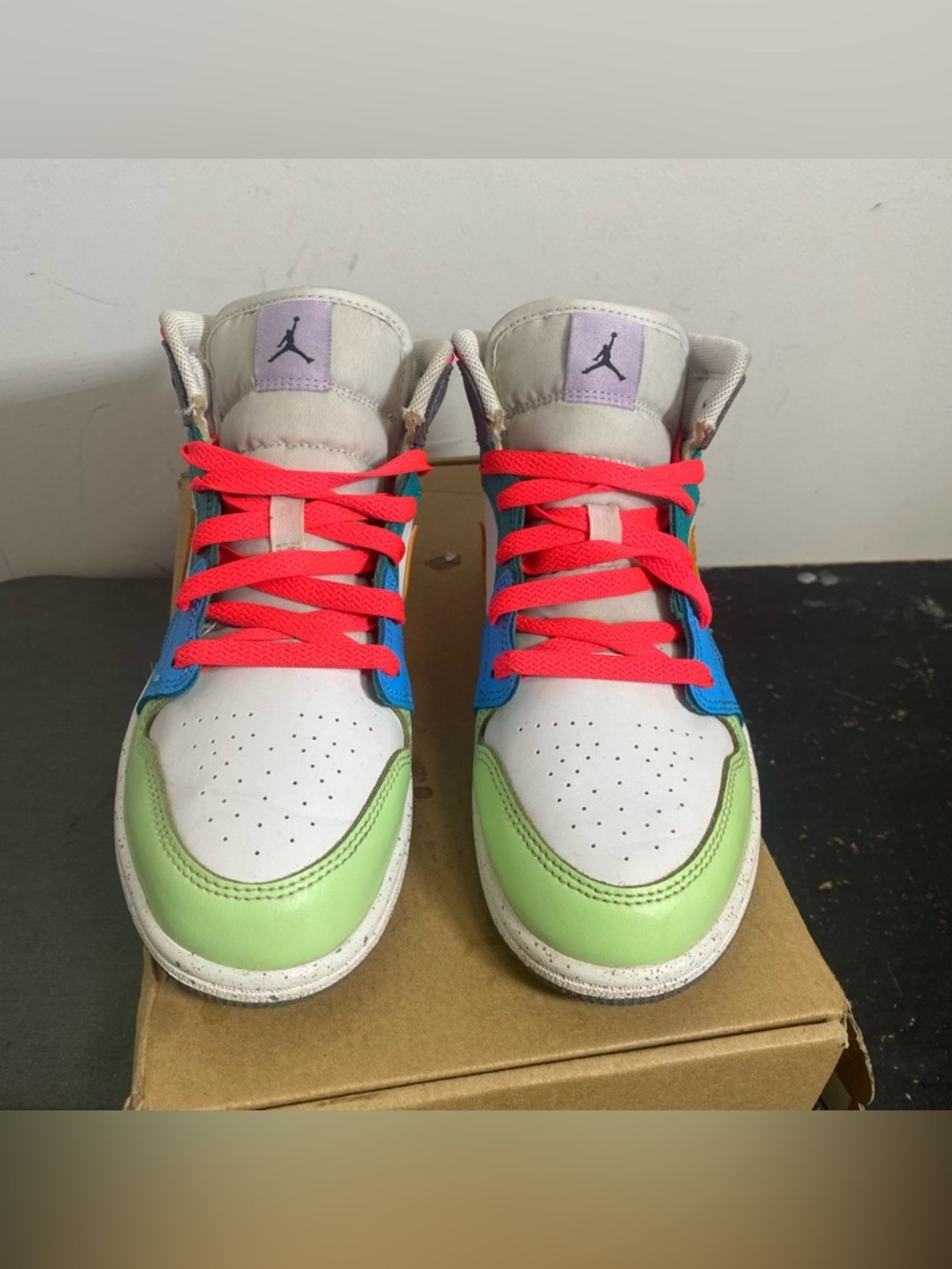 Size 3Y- Air Jordan 1 Mid Se Multi Color